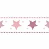 Tapetenborte Bordüre Sterne Weiß Rosa 330501