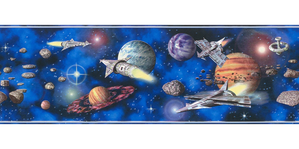 Tapetenborte Bordüre Weltall Universum Bunt AS 8962-16 3 Tapetenborte Bordüre Weltall Universum Bunt AS 8962-16