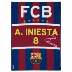 Teppich FCB Barcelona Iniesta Fanteppich 95x133