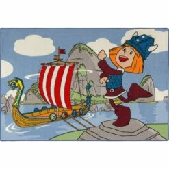 Teppich Wickie Kinderteppich Kinder Spielteppich 95x133 Cm