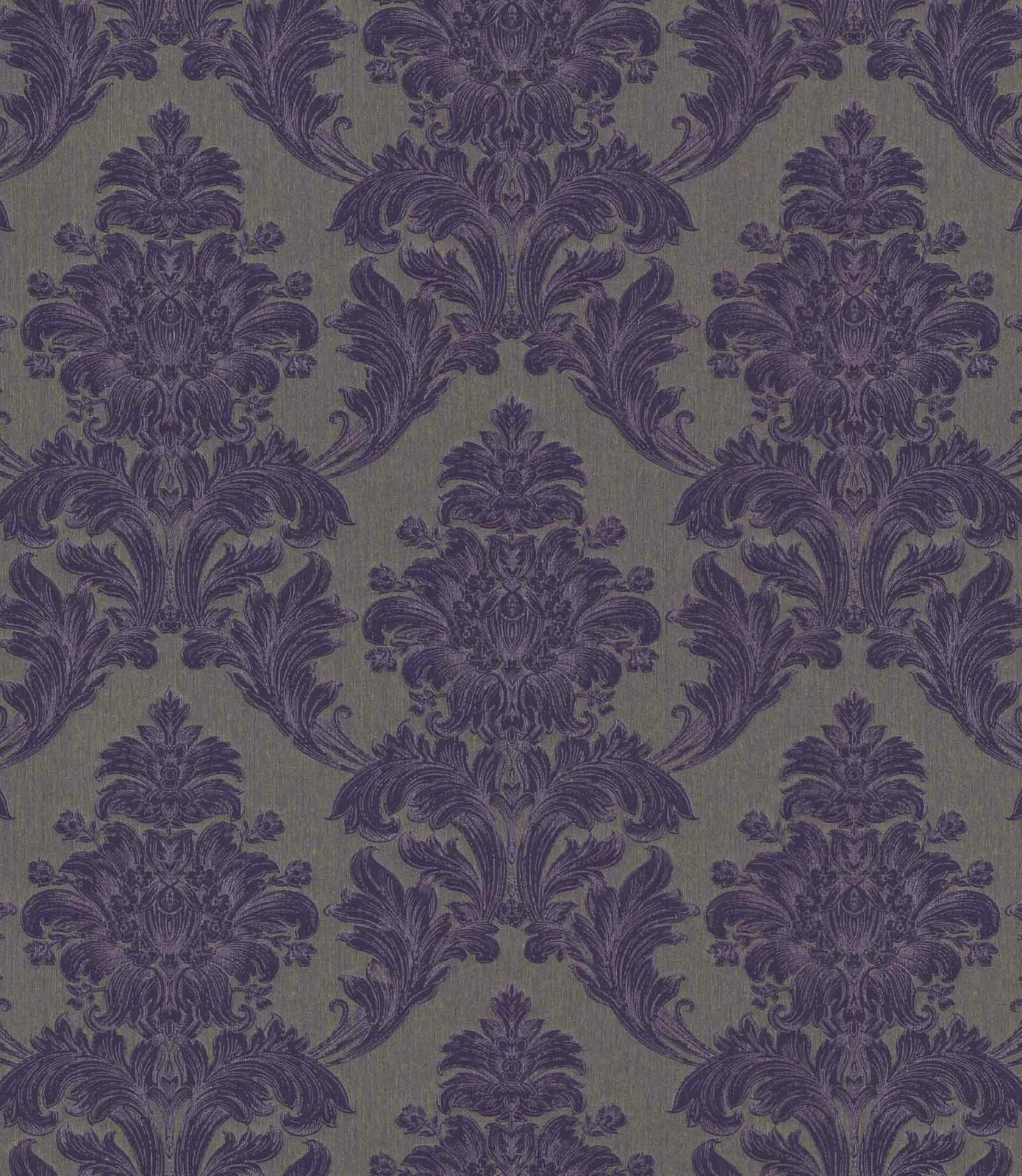 Textiltapete Ornament Floral Lila Grüngrau Glanz 086163 3 Textiltapete Ornament Floral Lila Grüngrau Glanz 086163