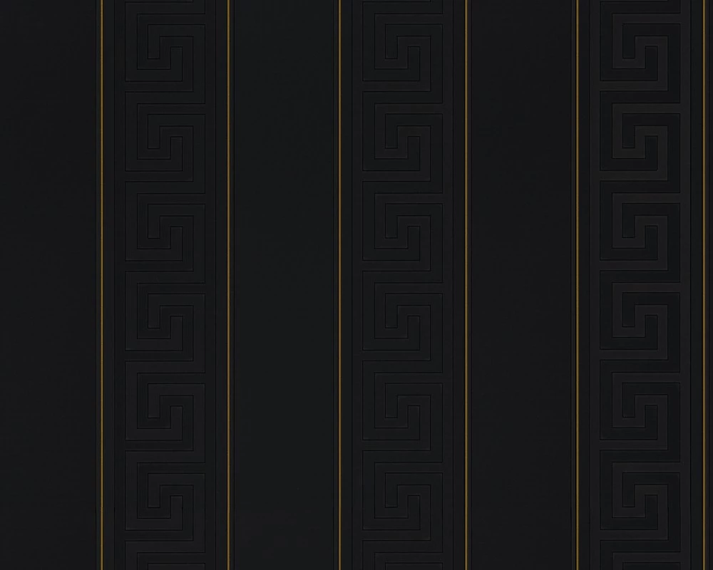 Versace Home Tapete Streifen Schwarz Gold Glanz 93524-4 3 Versace Home Tapete Streifen Schwarz Gold Glanz 93524-4