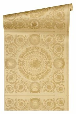 Versace Home Tapete Kacheln Beige Gold Metallic 370554 -Orex Verkäufe Versace Home IV Vinyltapete Kacheln beige gold Metallic 370554 63200297 2
