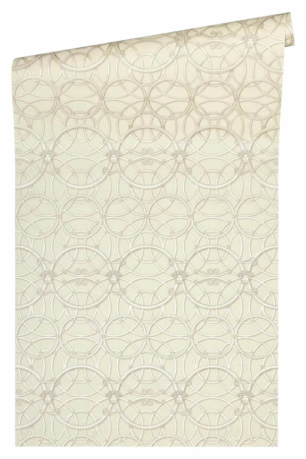 Versace Home Tapete Medusa Creme Weiß Metallic 370493 5 Versace Home Tapete Medusa Creme Weiß Metallic 370493 – Bild 3