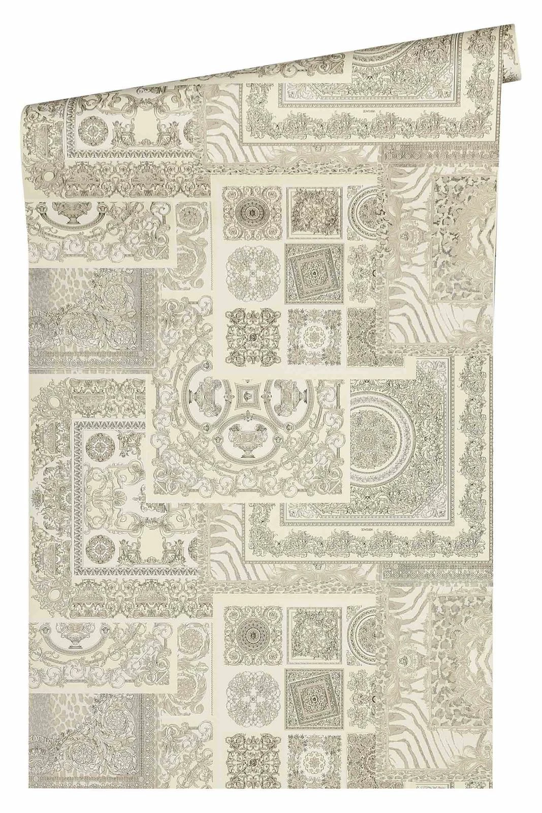Versace Home Tapete Ornamentkachel Creme Metallic 370485 5 Versace Home Tapete Ornamentkachel Creme Metallic 370485 – Bild 3
