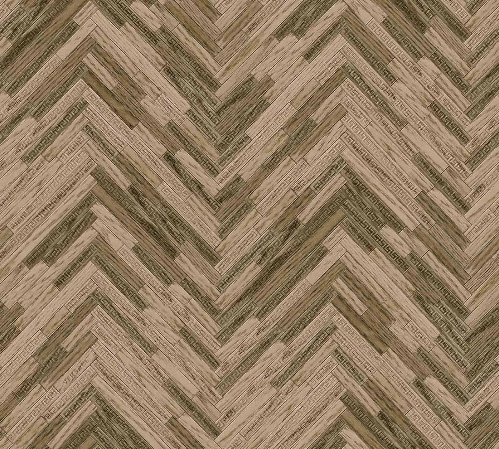 Versace Home Tapete Fischgrät Braun Beige Glanz 370512 3 Versace Home Tapete Fischgrät Braun Beige Glanz 370512