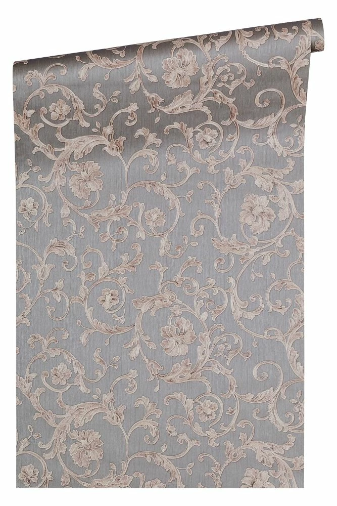 Versace Home Tapete Floral Grau Silber-grau Glitzer 34326-5 4 Versace Home Tapete Floral Grau Silber-grau Glitzer 34326-5 – Bild 2