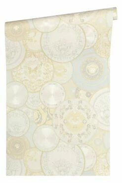 Versace Home Tapete Teller Creme-silber Glanz 34901-2 6 Versace Home Tapete Teller Creme-silber Glanz 34901-2 -Orex Verkäufe Versace Home Tapete Teller Design cremesilber Glan