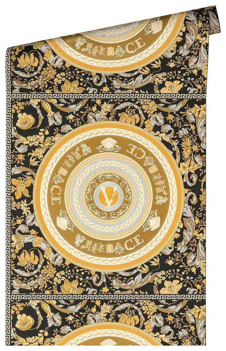 Versace Vliestapete 38705-5 Floral Medusa Schwarz Gold 8 Versace Vliestapete 38705-5 Floral Medusa Schwarz Gold – Bild 6