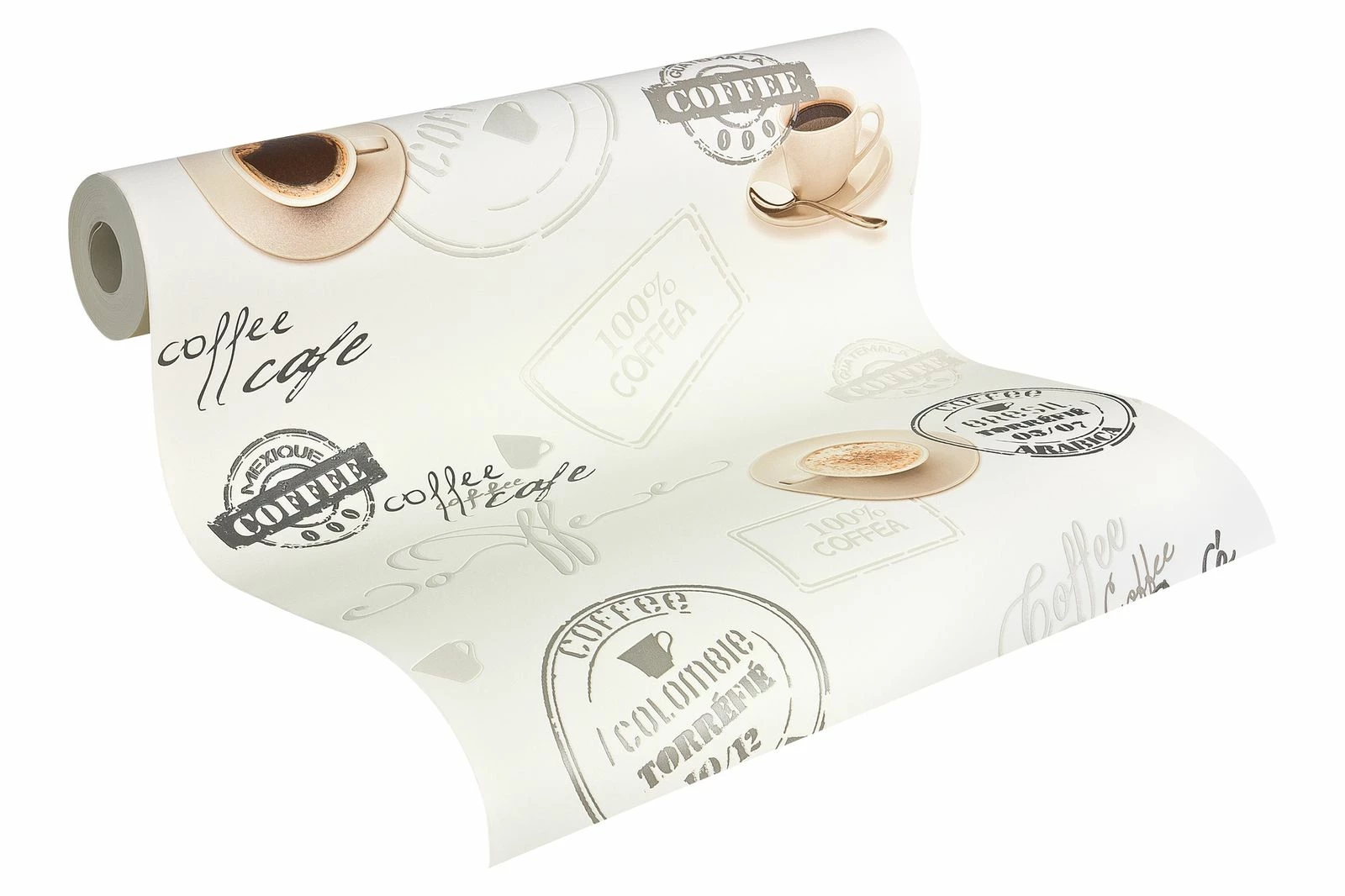 Vinyltapete Küche Coffee Retro Weiß Grau 94308-1 5 Vinyltapete Küche Coffee Retro Weiß Grau 94308-1 – Bild 3