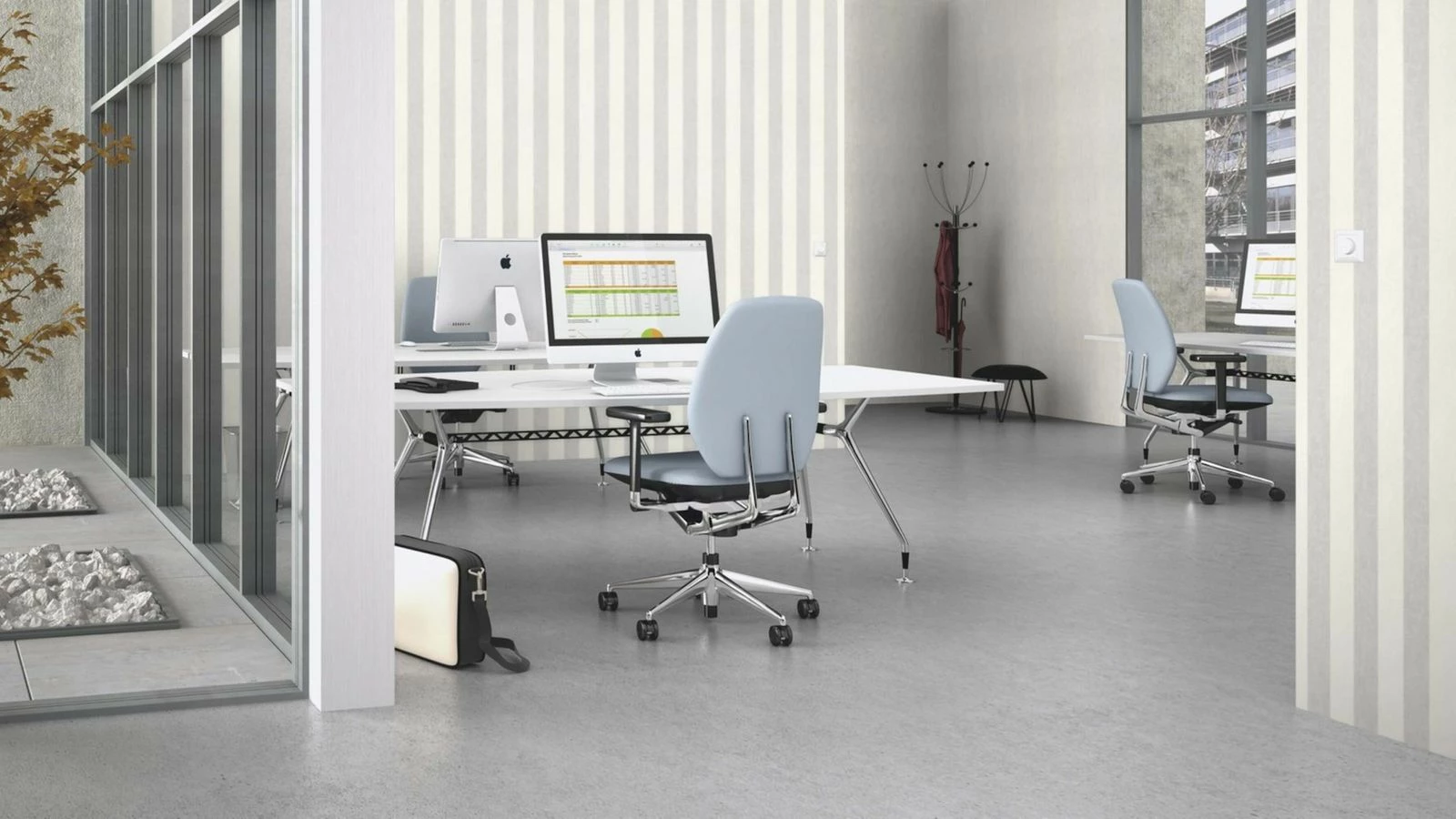 Vlies Tapete Rasch Streifen Grau Weiß 402919 6 Vlies Tapete Rasch Streifen Grau Weiß 402919 – Bild 4