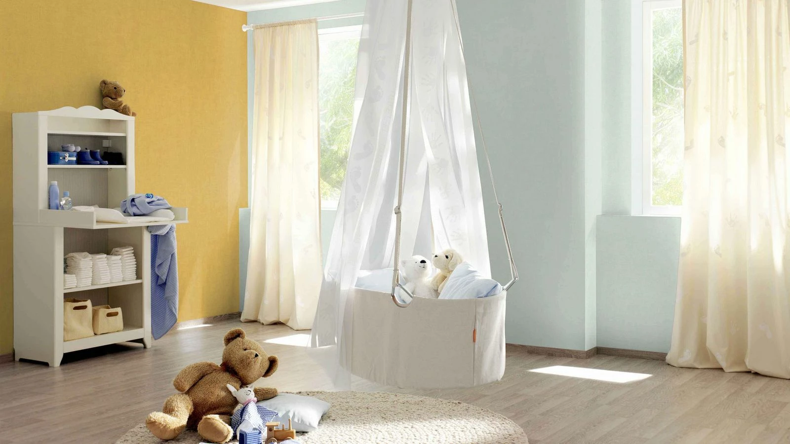 Vlies Tapete Uni Einfarbig Rasch Gelb 489910 5 Vlies Tapete Uni Einfarbig Rasch Gelb 489910 – Bild 3