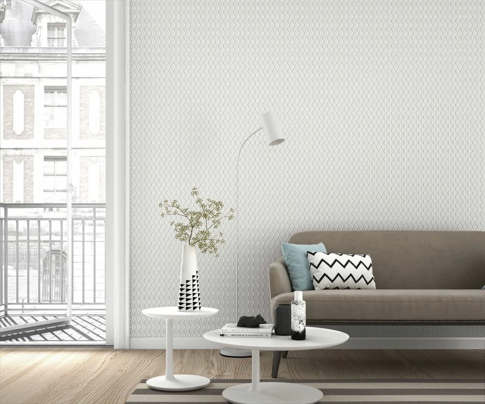 Vlies Tapete Rauten 3D Grau Metallic Rasch Cato 800760 6 Vlies Tapete Rauten 3D Grau Metallic Rasch Cato 800760 – Bild 4