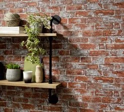 Vlies Tapete Stein-Optik Steinwand 3D Rotbraun 6318-06