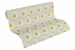 Vlies Tapete Waben Optik Creme Grau AS Creation 35899-3 -Orex Verkäufe Vlies Tapete Waben Optik creme grau AS Creation 3