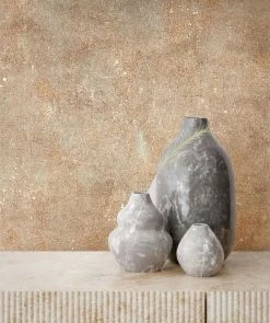 Vliestapete Marburg Beige Kupfer Uni Beton Optik 34269