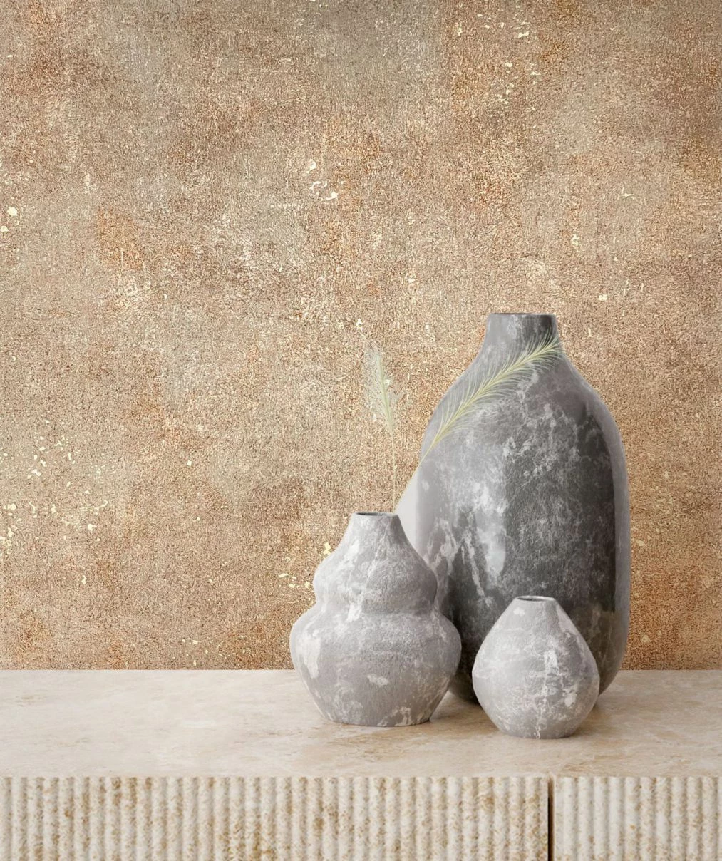 Vliestapete Marburg Beige Kupfer Uni Beton Optik 34269 3 Vliestapete Marburg Beige Kupfer Uni Beton Optik 34269