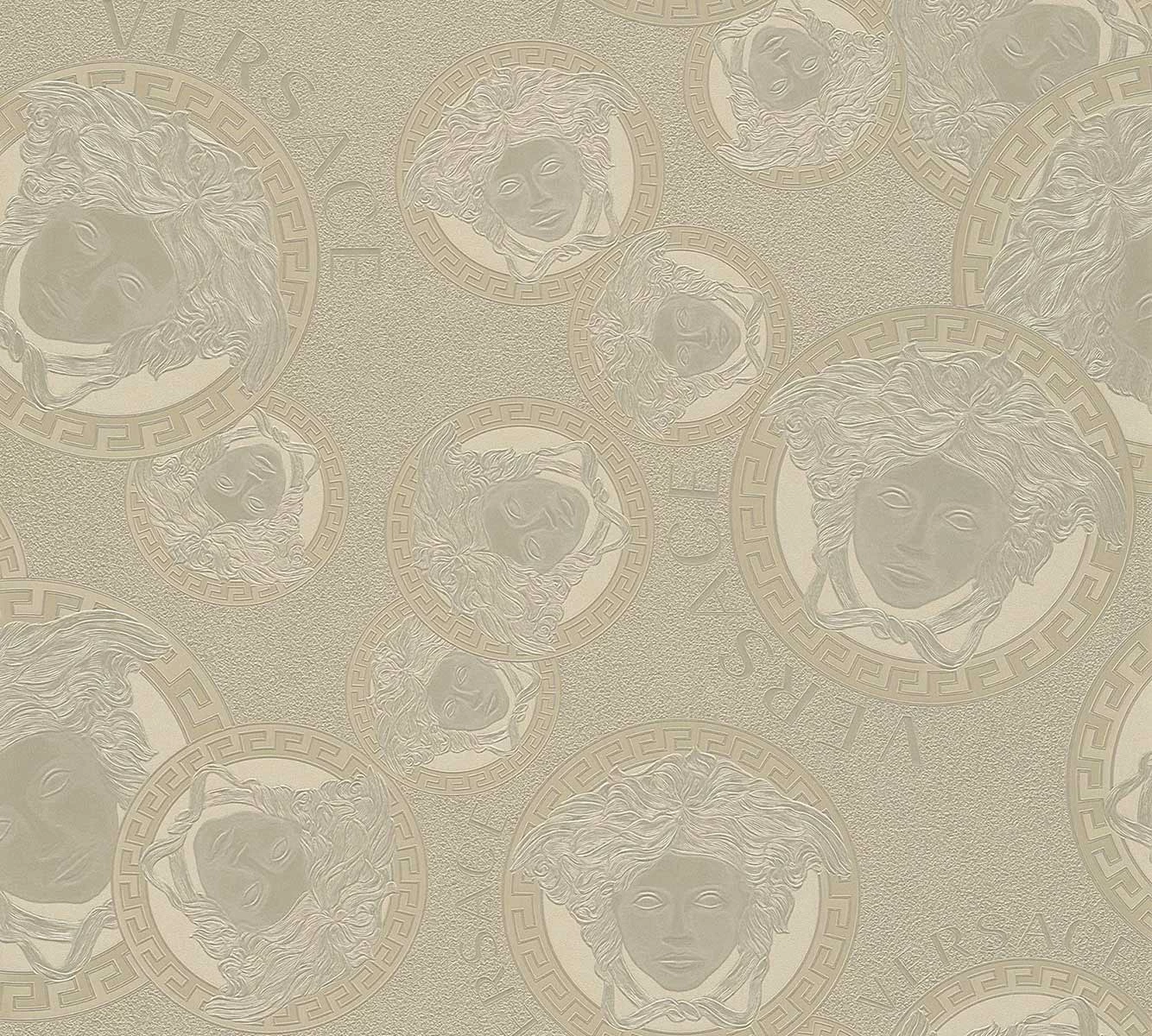 Versace Vliestapete 38461-3 Medusa Silber 3 Versace Vliestapete 38461-3 Medusa Silber