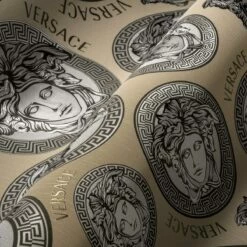 Versace Vliestapete 38611-4 Medusa Beige Gold Silber -Orex Verkäufe Vliestapete 38611 4 Medusa Beige VERSACE Home Tapete 63213733 1