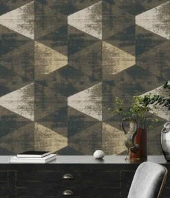 Tapete Vlies Schwarz Weiss Dreieck Vintage 383532 -Orex Verkäufe Vliestapete AS Creation Schwarz Weiss Dreiecke 383532 63212977 3