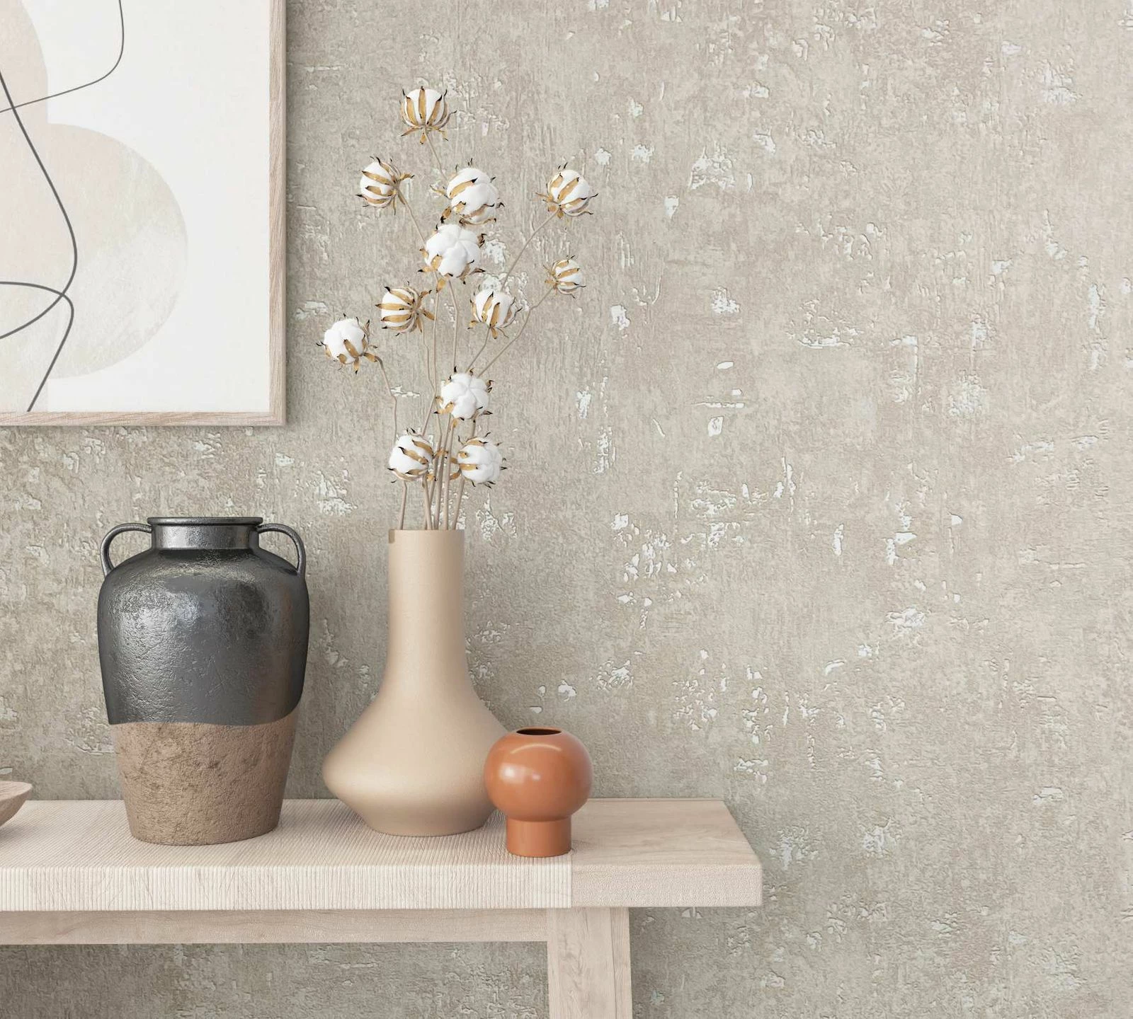 Vliestapete Industrial Putzoptik Beige Weiß Metallic 82370 3 Vliestapete Industrial Putzoptik Beige Weiß Metallic 82370