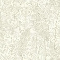 Vliestapete Blätter Linien Grau Weiß Jungle Fever 139009