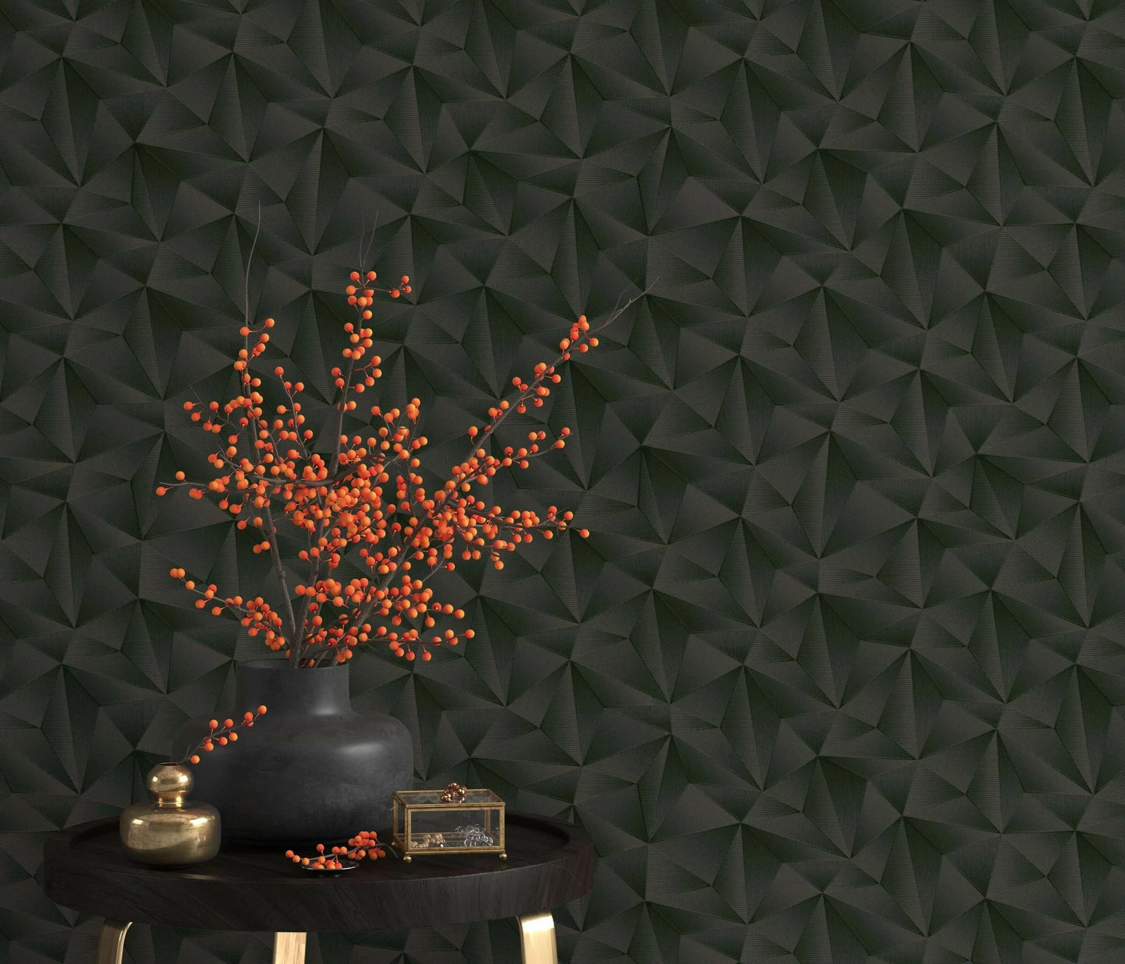 Vliestapete Dreiecke 3D Erismann 10106-15 Anthrazit 7 Vliestapete Dreiecke 3D Erismann 10106-15 Anthrazit – Bild 5