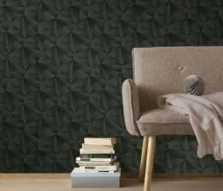 Vliestapete Dreiecke 3D Erismann 10106-15 Anthrazit 12 Vliestapete Dreiecke 3D Erismann 10106-15 Anthrazit -Orex Verkäufe Vliestapete Dreieck 3 D Erismann beige gold schwarz 63213837 8