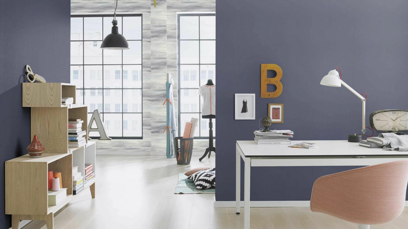 Vliestapete Einfarbig Textil Dunkelblau Rasch 423983 5 Vliestapete Einfarbig Textil Dunkelblau Rasch 423983 – Bild 3