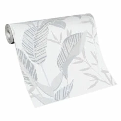 Vliestapete Elle Blattmuster Weiß Grau Silber 10332-10 -Orex Verkäufe Vliestapete Elle Blaetter Weiss Grau Silber 10332 10 63216403 2