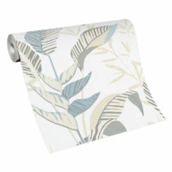 Vliestapete Elle Blattmuster Weiß Grün Beige 10332-07 -Orex Verkäufe Vliestapete Elle Blaetter Weiss Gruen Beige 10332 07 63216402 2