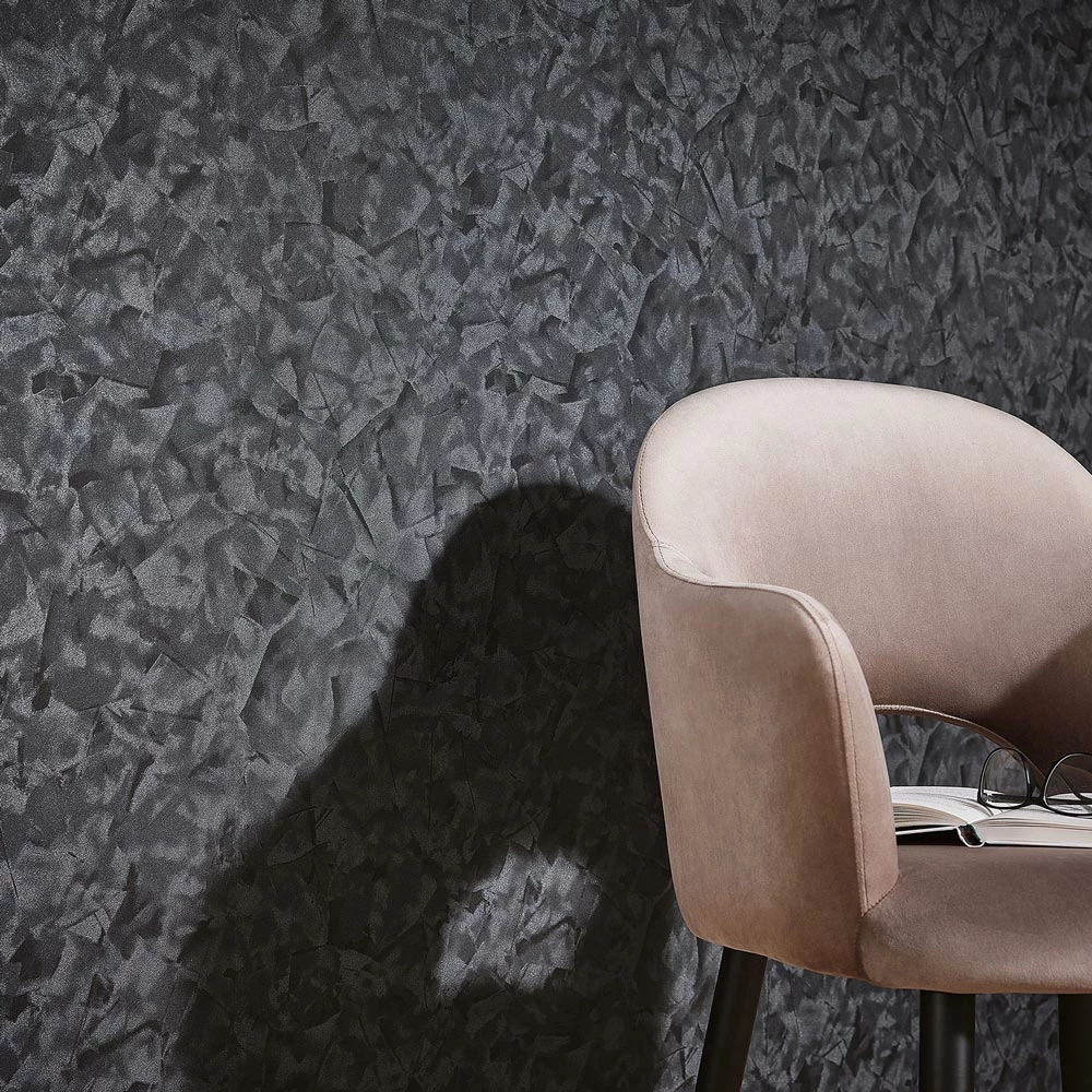 Vliestapete Elle 3D-Effekt Uni Schwarz Metallic 10329-15 7 Vliestapete Elle 3D-Effekt Uni Schwarz Metallic 10329-15 – Bild 5