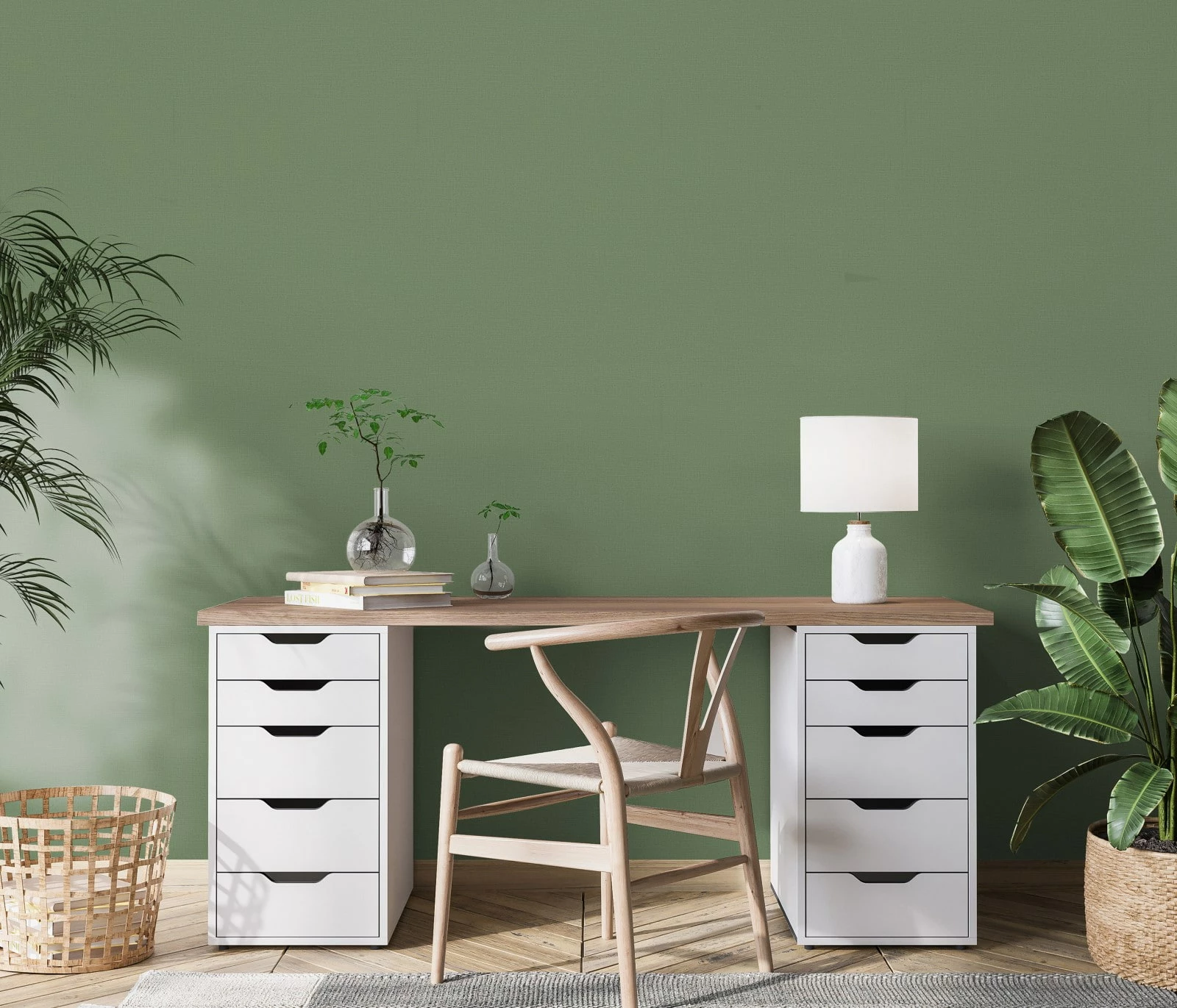 Vliestapete Uni Grün Erismann 10262-07 Casual Chic 8 Vliestapete Uni Grün Erismann 10262-07 Casual Chic – Bild 6