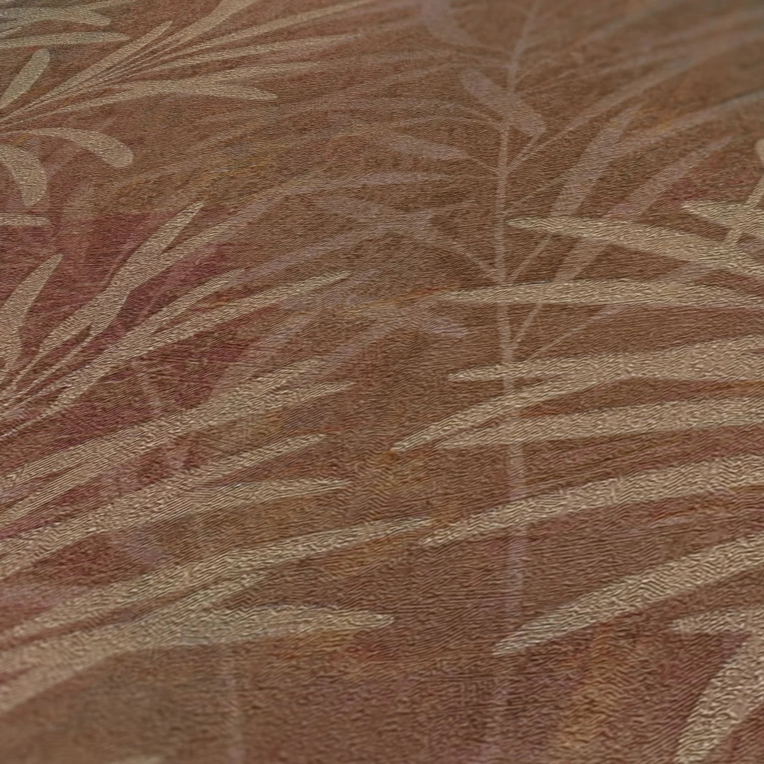 Vliestapete Blätter Muster Braun Kupfer Metallic 38919-2 3 Vliestapete Blätter Muster Braun Kupfer Metallic 38919-2