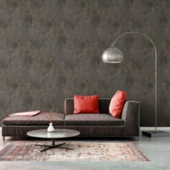 Vliestapete Blattmuster Grau Gold Metallic 38919-1 -Orex Verkäufe Vliestapete Floral Betonoptik Grau Gold Metallic 38919 1 63215802 1