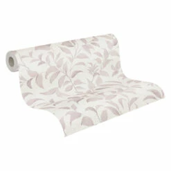 Vliestapete Blätter Illustration Weiß Rosa 38962-1 -Orex Verkäufe Vliestapete Floral Blaetter Zweige Weiss Rosa 38962 1 63216889 8