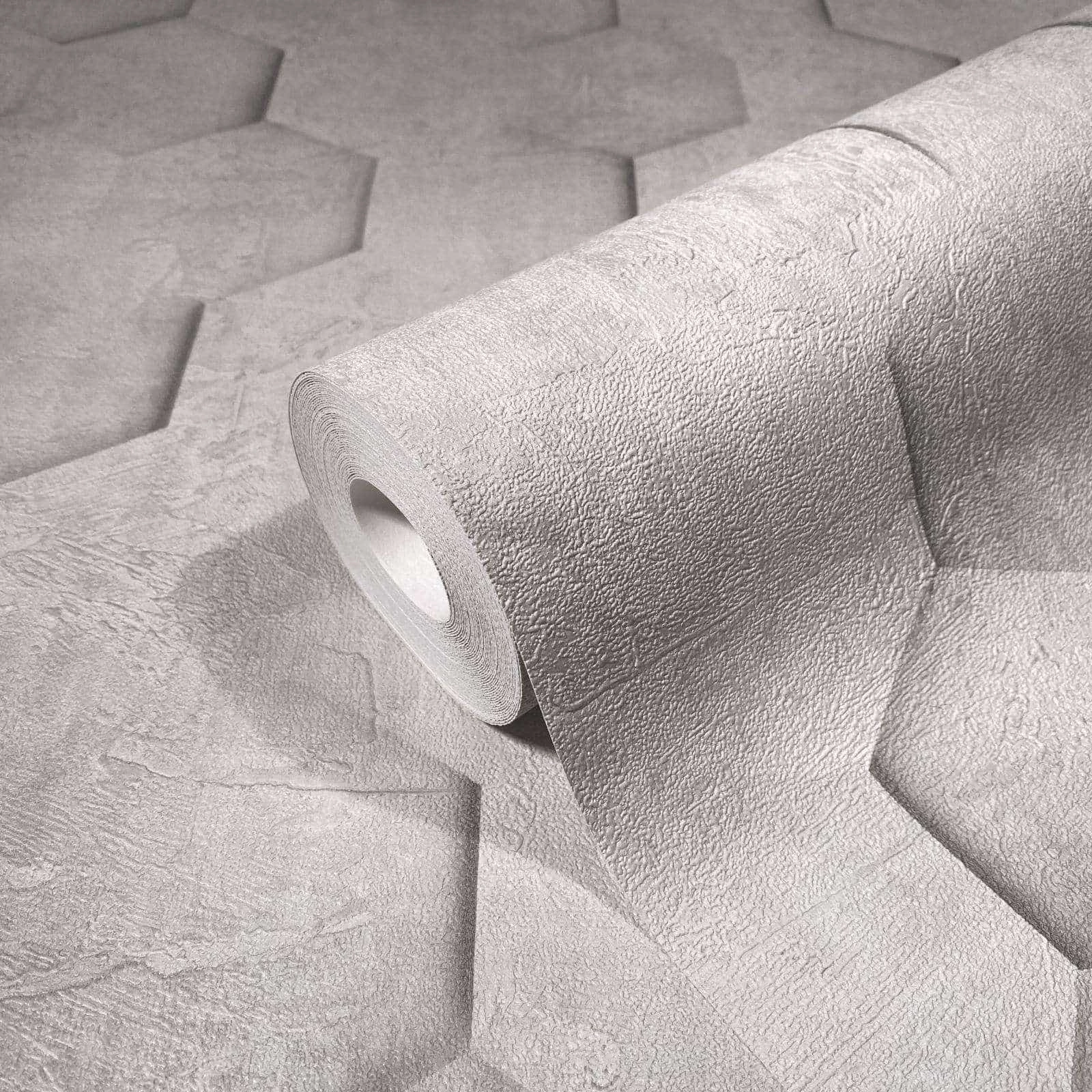 Vliestapete Grau Beige Waben 3D Optik Marburg 34159 4 Vliestapete Grau Beige Waben 3D Optik Marburg 34159 – Bild 2