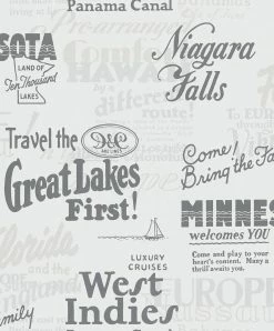 Vliestapete Ivy Schrift Weiß Grau 82327 Novamur