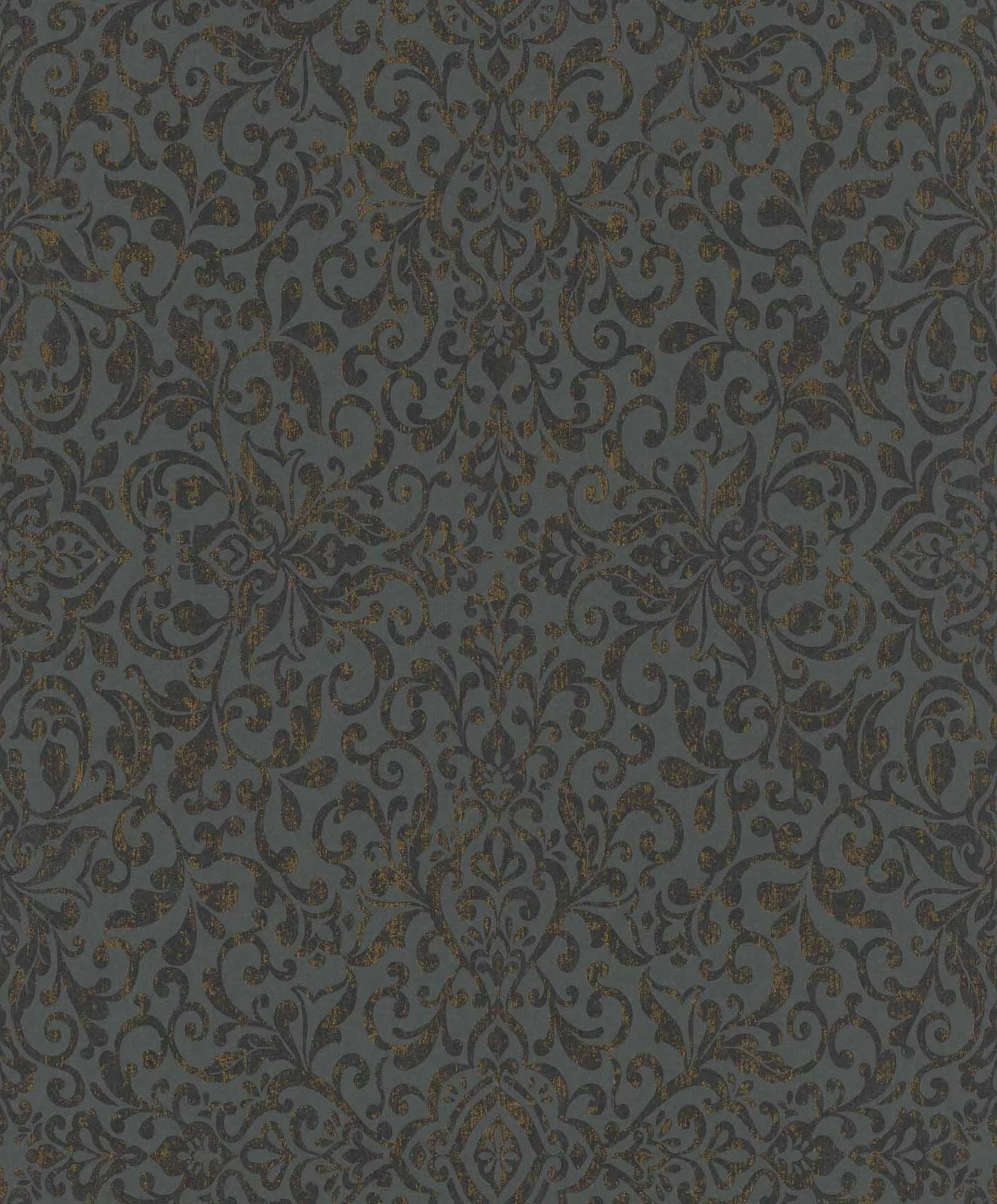 Vliestapete Ornament Anthrazit Kupfer Metallic 296166 3 Vliestapete Ornament Anthrazit Kupfer Metallic 296166