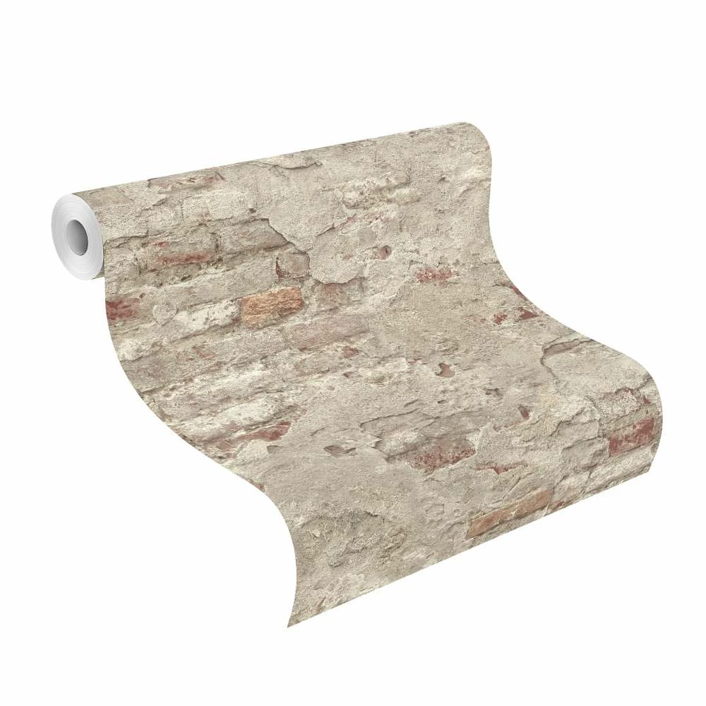 Tapete Vlies Stein-Optik Naturstein Taupe Rotbraun 939323 4 Tapete Vlies Stein-Optik Naturstein Taupe Rotbraun 939323 – Bild 2