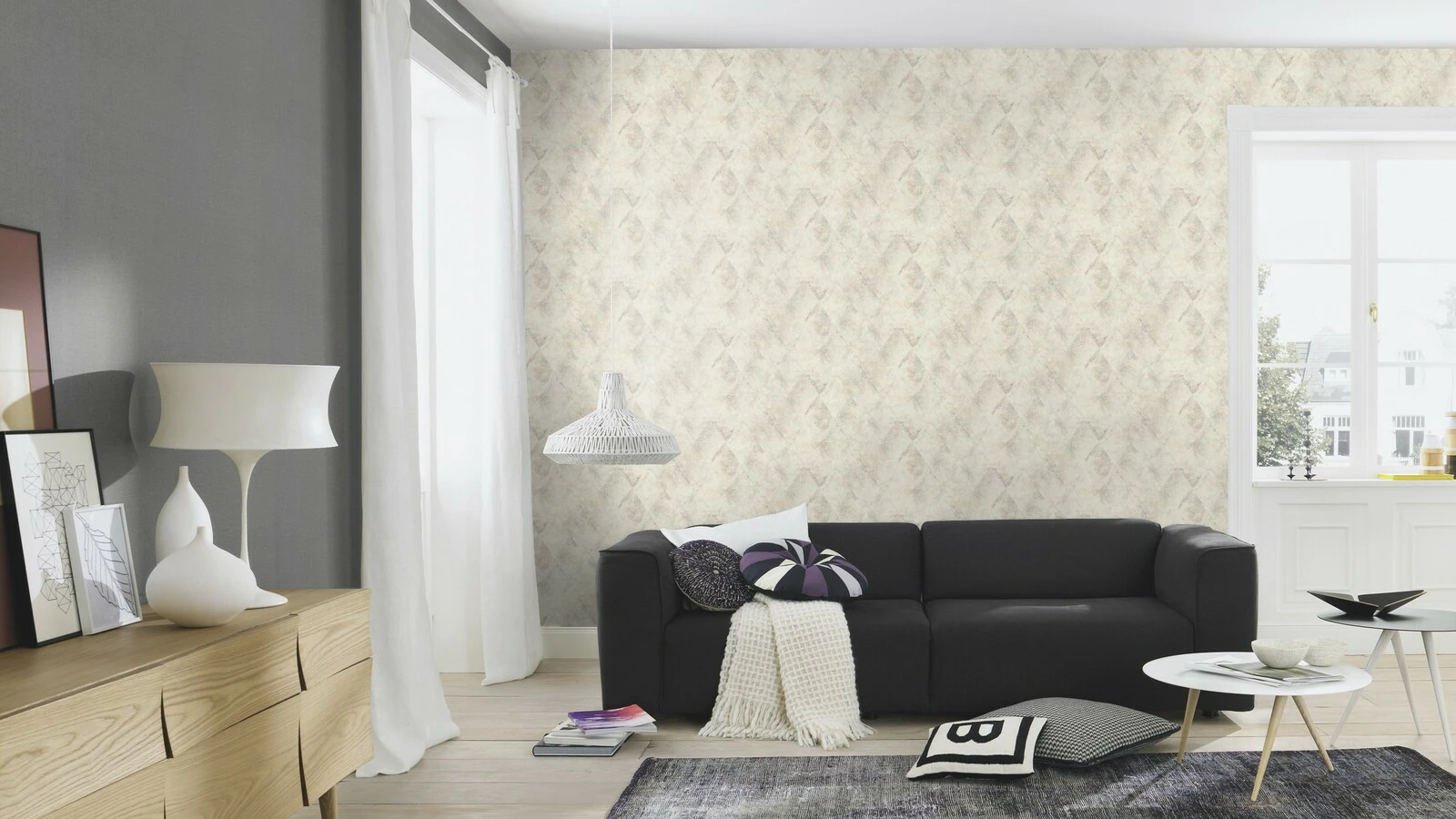 Vliestapete Rasch Silber Beige Rauten Muster 507324 5 Vliestapete Rasch Silber Beige Rauten Muster 507324 – Bild 3