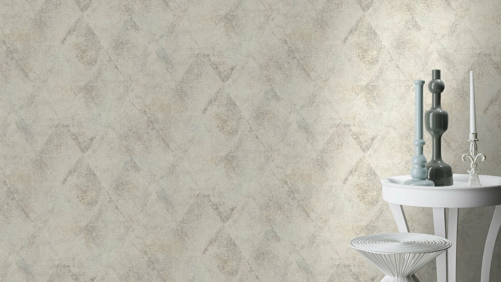 Vliestapete Rasch Silber Beige Rauten Muster 507324 3 Vliestapete Rasch Silber Beige Rauten Muster 507324