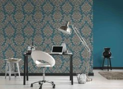 Vliestapete Uni-Design Strukturiert Blau 36899-6 -Orex Verkäufe Vliestapete Uni Design blau 36899 6 191300 2