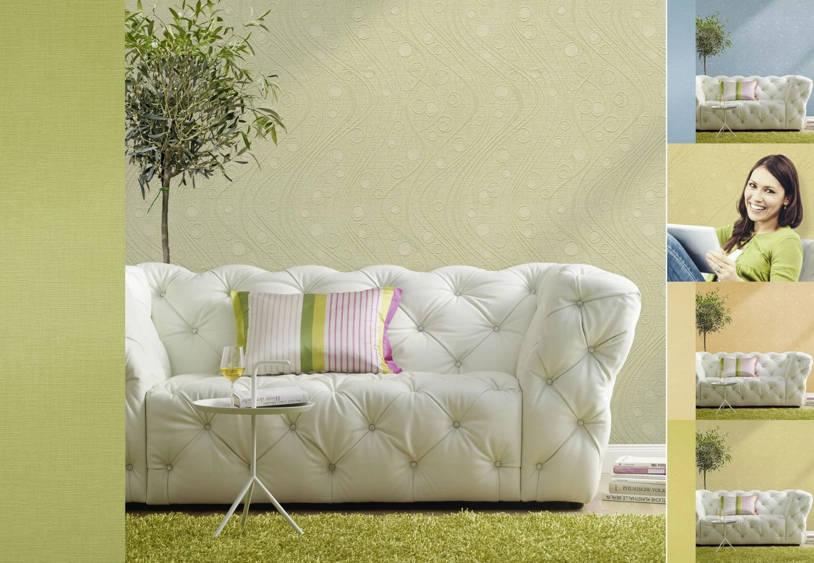 Vliestapete Wellen Kreise Weiß Patent Decor 3D 9456 5 Vliestapete Wellen Kreise Weiß Patent Decor 3D 9456 – Bild 3